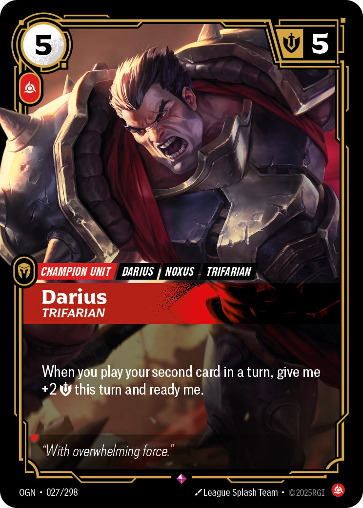 Darius Trifarian - OGN 027/298 Chinese Version