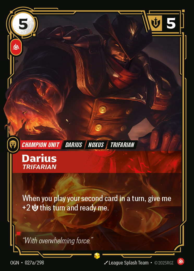 Darius Trifarian - OGN 027a/298 Chinese Version