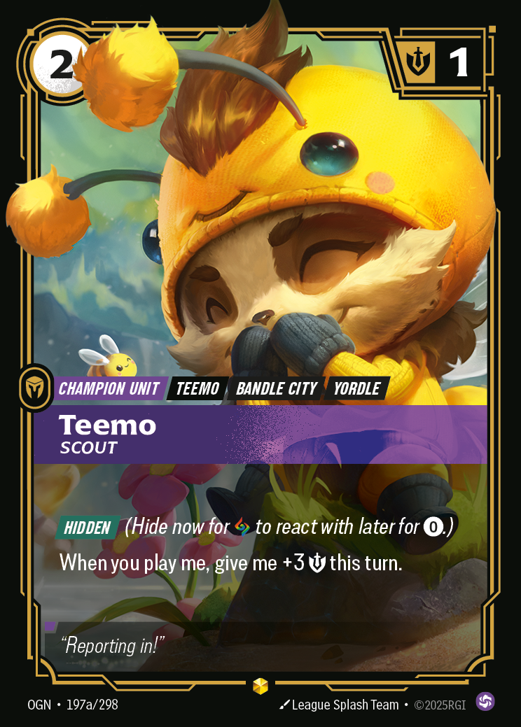 Teemo (Alt Art) - OGN 197a/298 Chinese Version