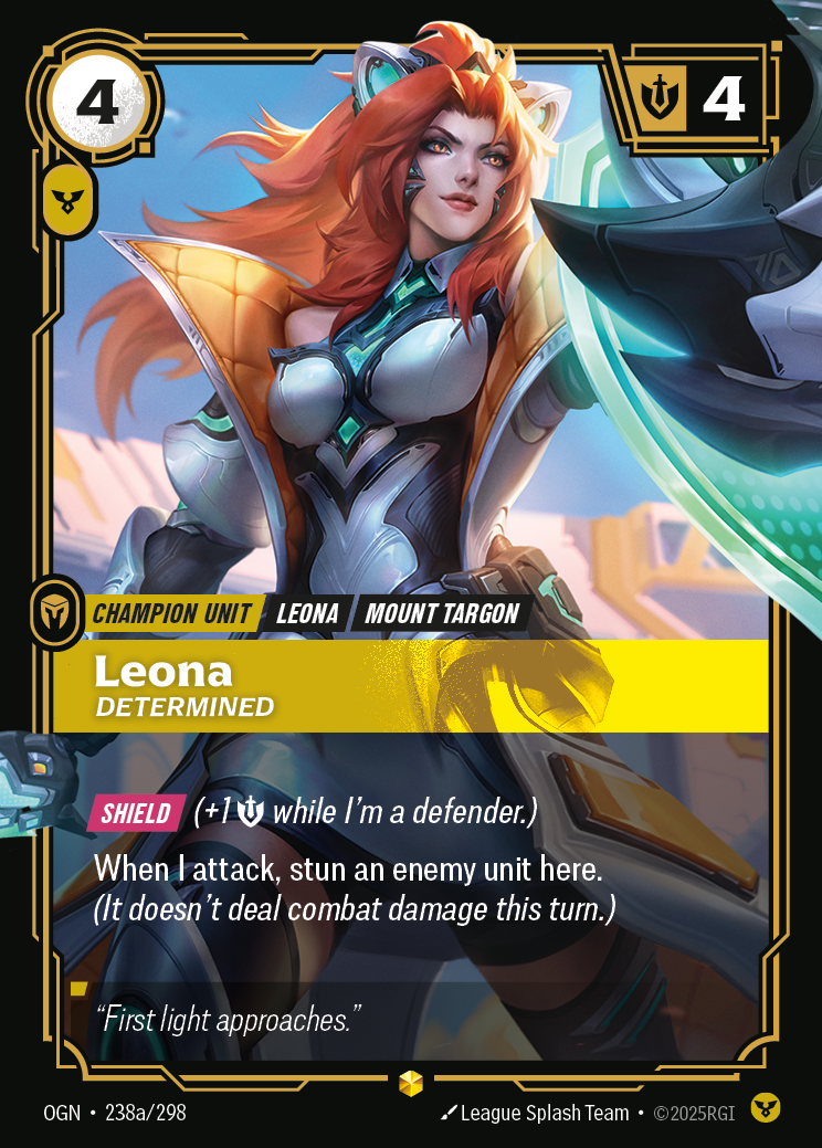 Leona (Determined) (Alt Art) - OGN 238a/298 Chinese Version