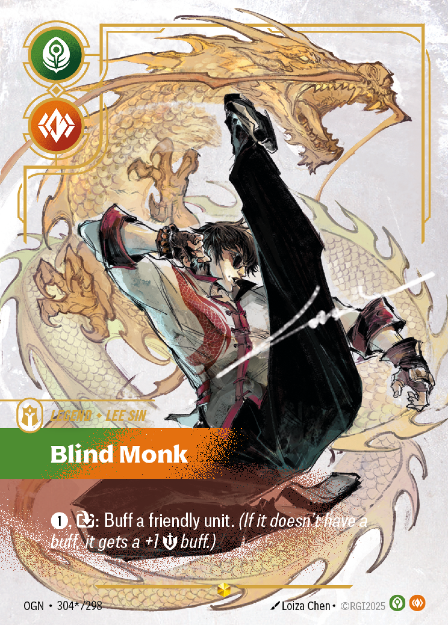 Lee Sin - Blind Monk - OGN 304★/298 Signature Chinese Version