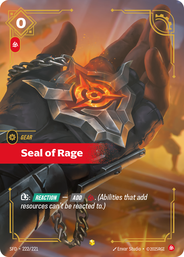 Seal of Rage - SFD 222/221 Chinese Version