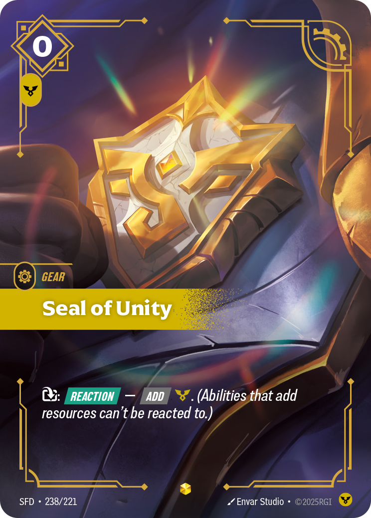 Seal of Unity SFD 238/221 Chinese Version