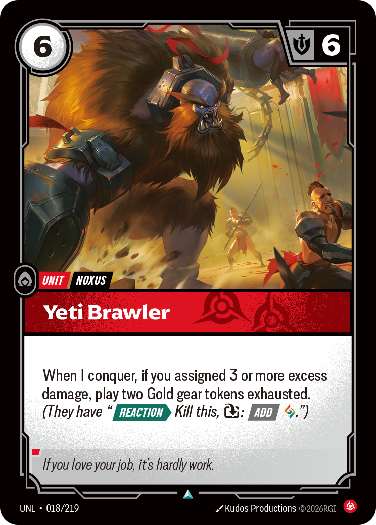 Yeti Brawler UNL 018/219 Chinese Version