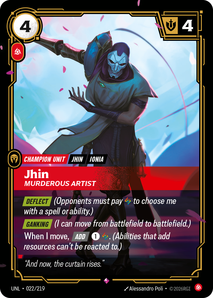 Jhin - Murderous Artist UNL 022/219 Chinese Version