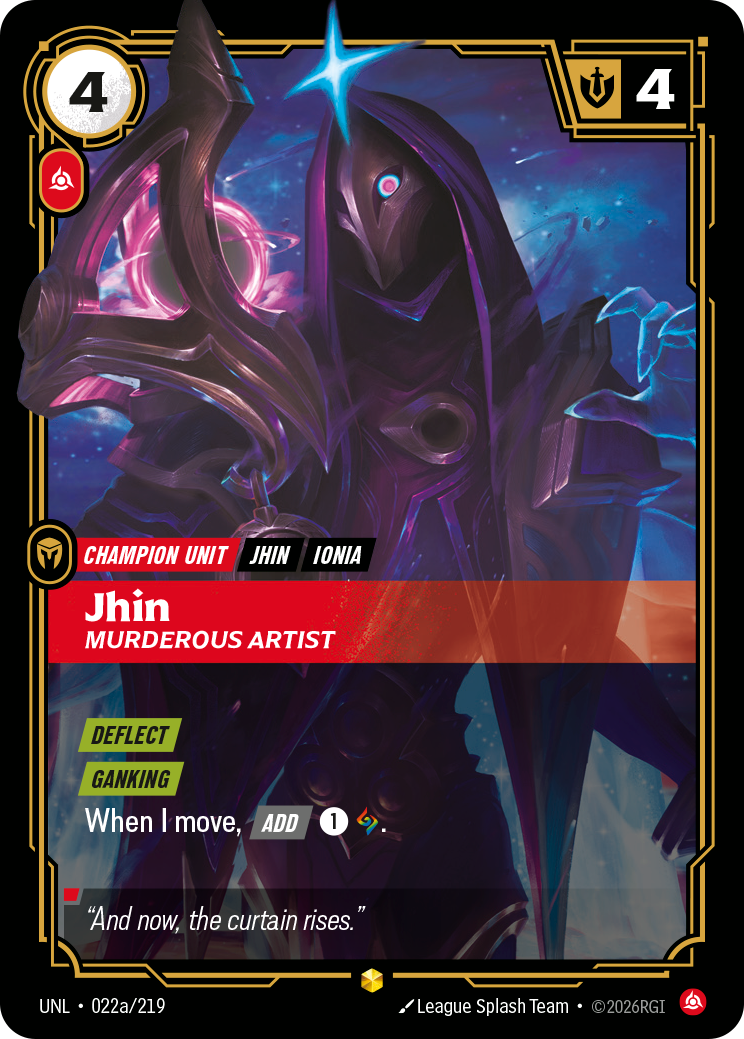 Jhin - Murderous Artist UNL 022a/219 Alt Art Chinese Version