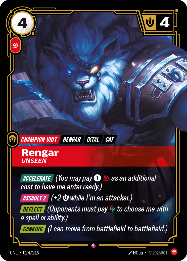 Rengar - Unseen UNL 024/219 Chinese Version