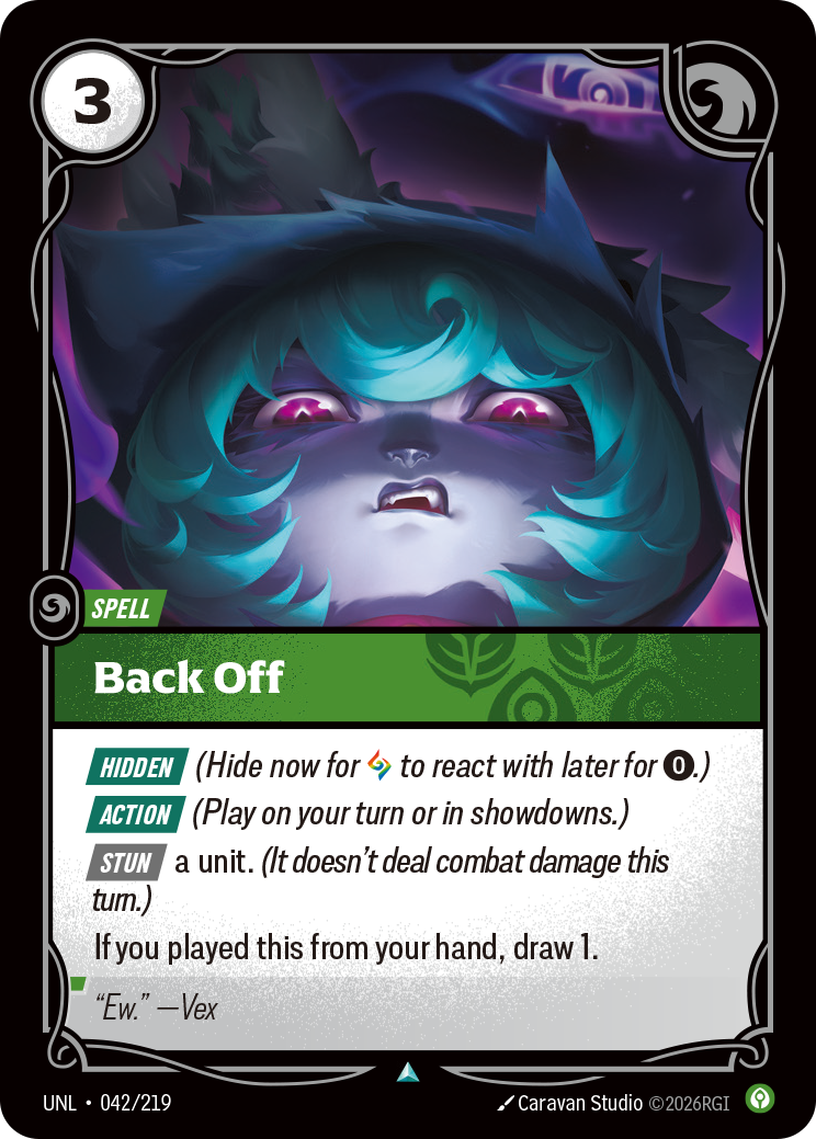 Back Off UNL 042/219 Chinese Version