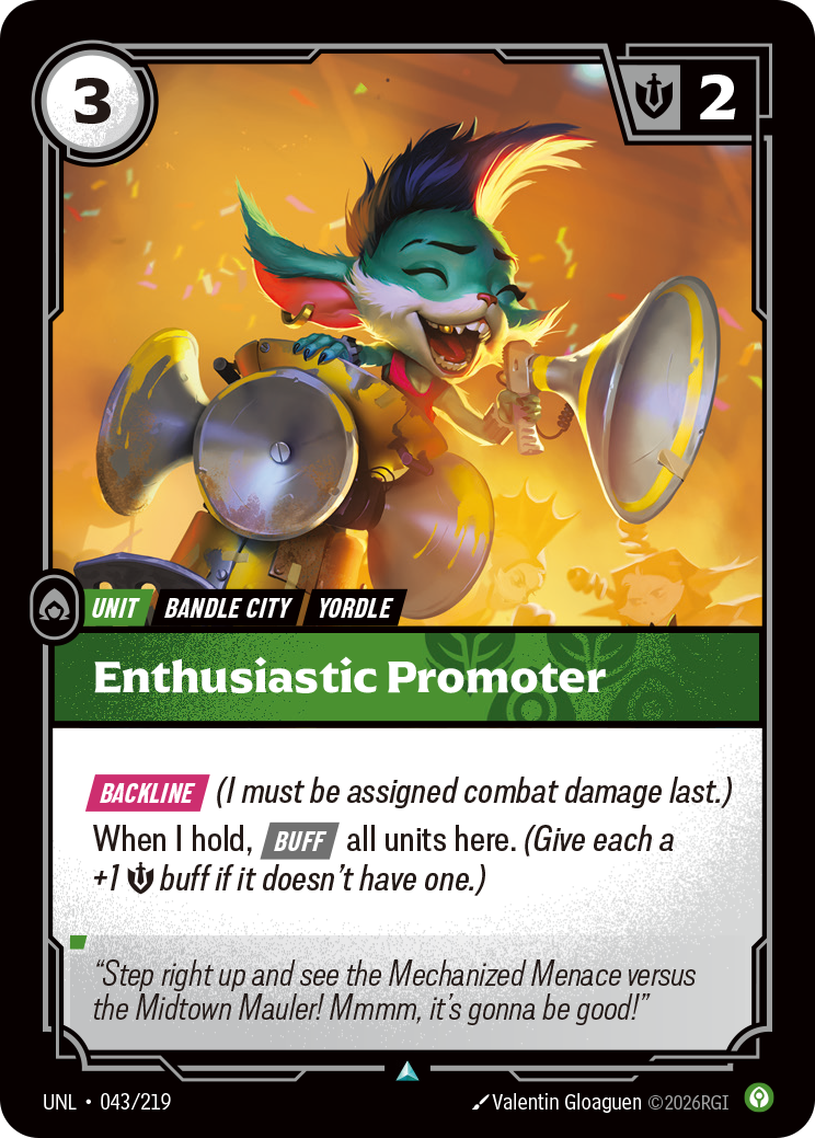 Enthusiastic Promoter UNL 043/219 Chinese Version