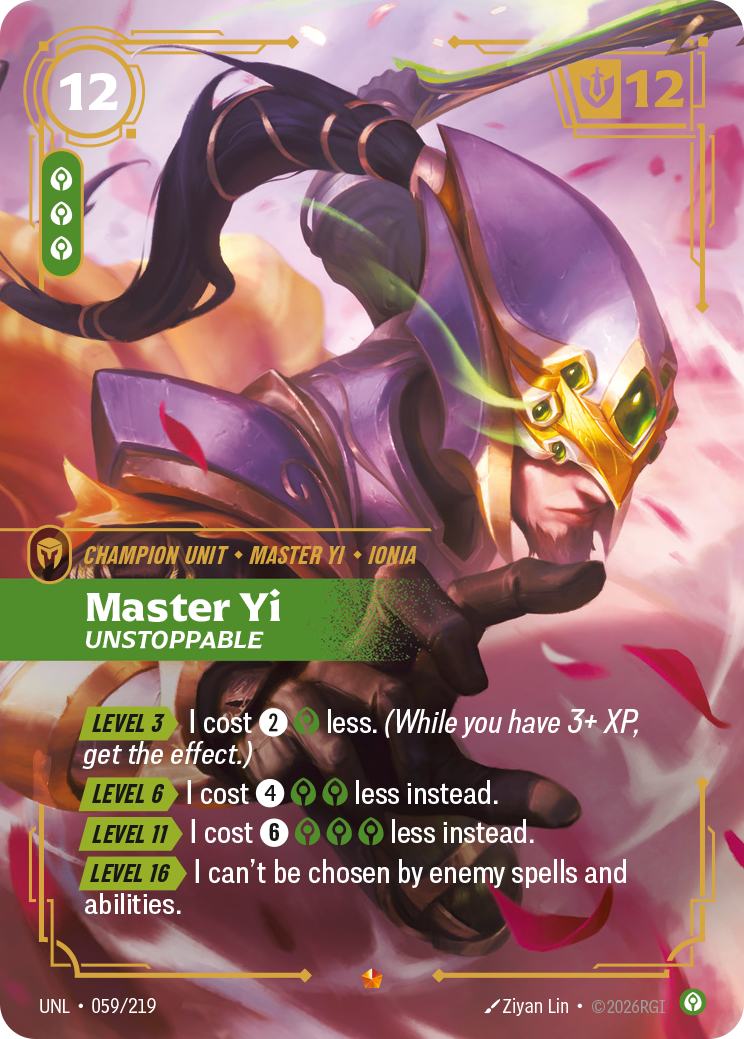 Master Yi - Unstoppable UNL 059/219 Chinese Version