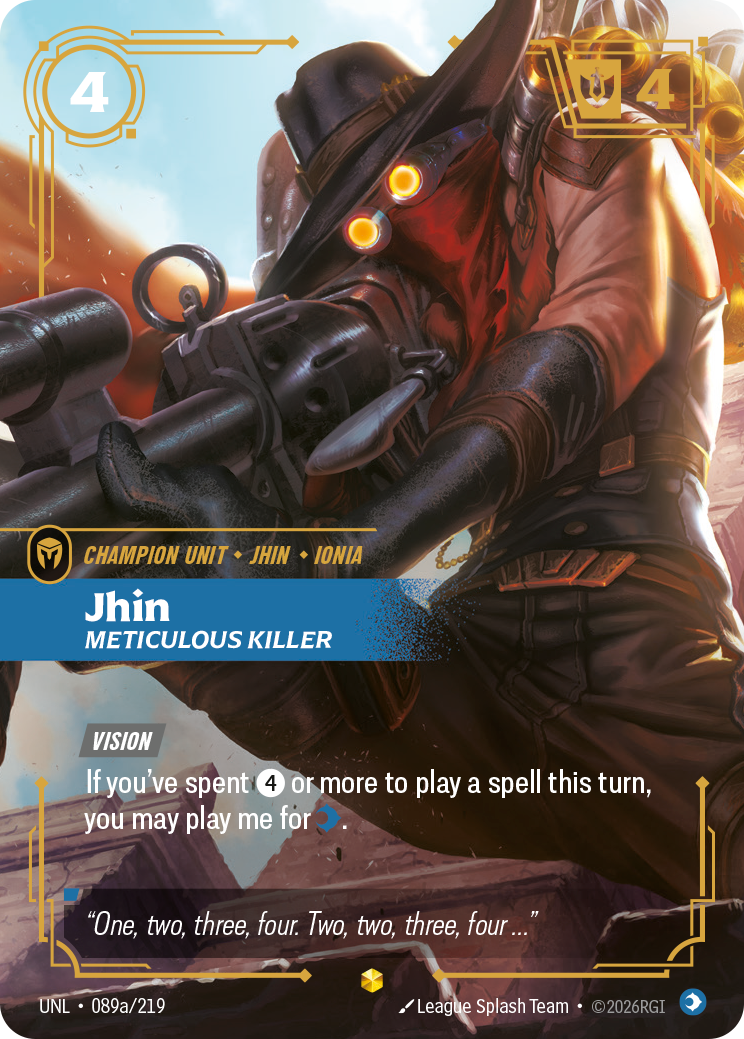 Jhin - Meticulous Killer UNL 089a/219 Alt Art Chinese Version