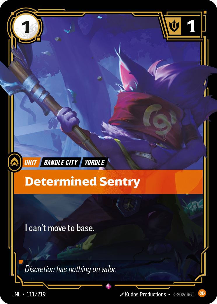 Determined Sentry UNL 111/219 Chinese Version