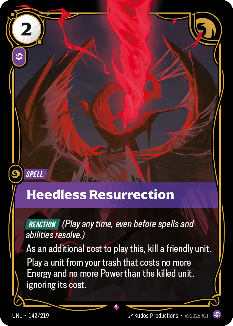 Heedless Resurrection UNL 142/219 Chinese Version