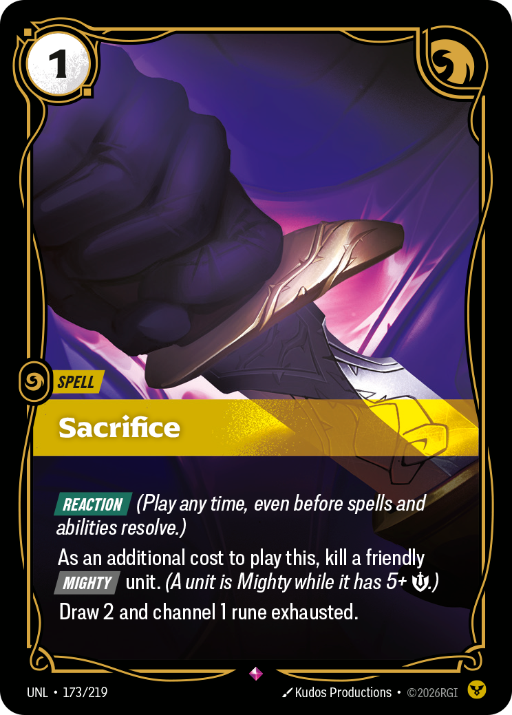 Sacrifice UNL 173/219 Chinese Version