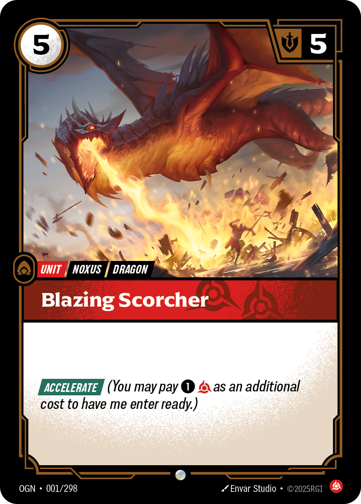 Blazing Scorcher - OGN 001/298 Chinese Version