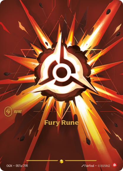Fury Rune (Alt Art) - OGN 007a/298 Chinese Version