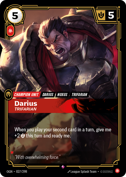 Darius Trifarian - OGN 027/298 Chinese Version