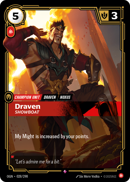 Draven Showboat - OGN 028/298 Chinese Version