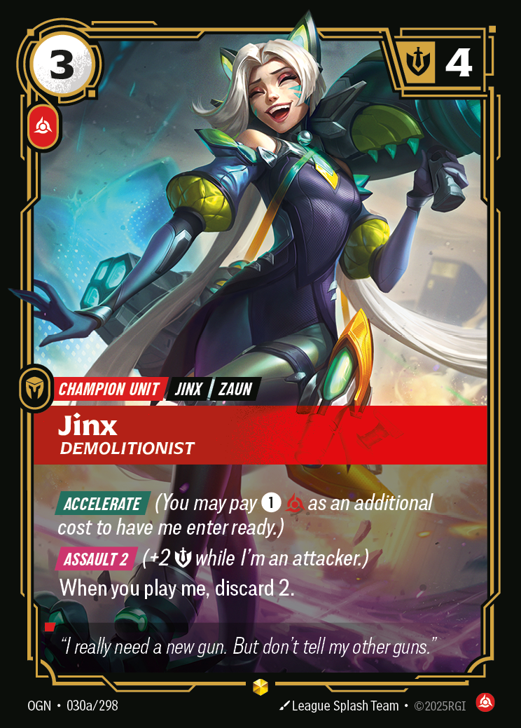 Jinx Demolitionist - OGN 030a/298 Chinese Version