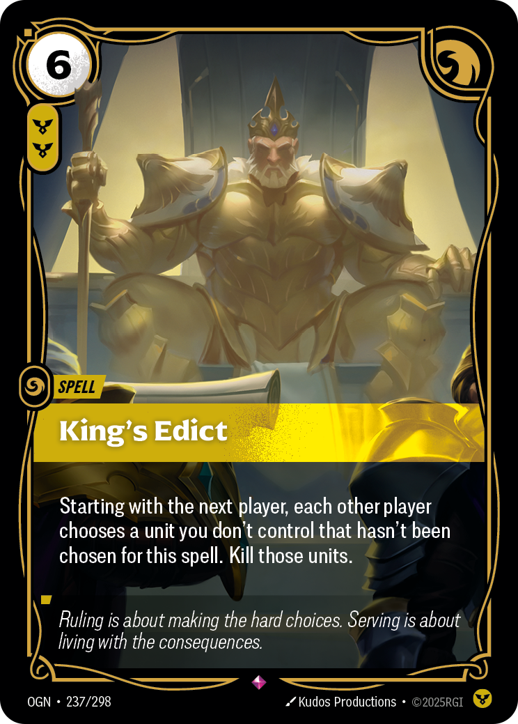 King's Edict - OGN 237/298 Chinese Version