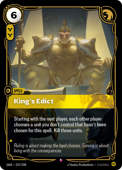 King's Edict - OGN 237/298 Chinese Version