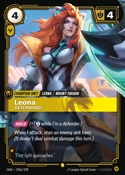 Leona (Determined) (Alt Art) - OGN 238a/298 Chinese Version
