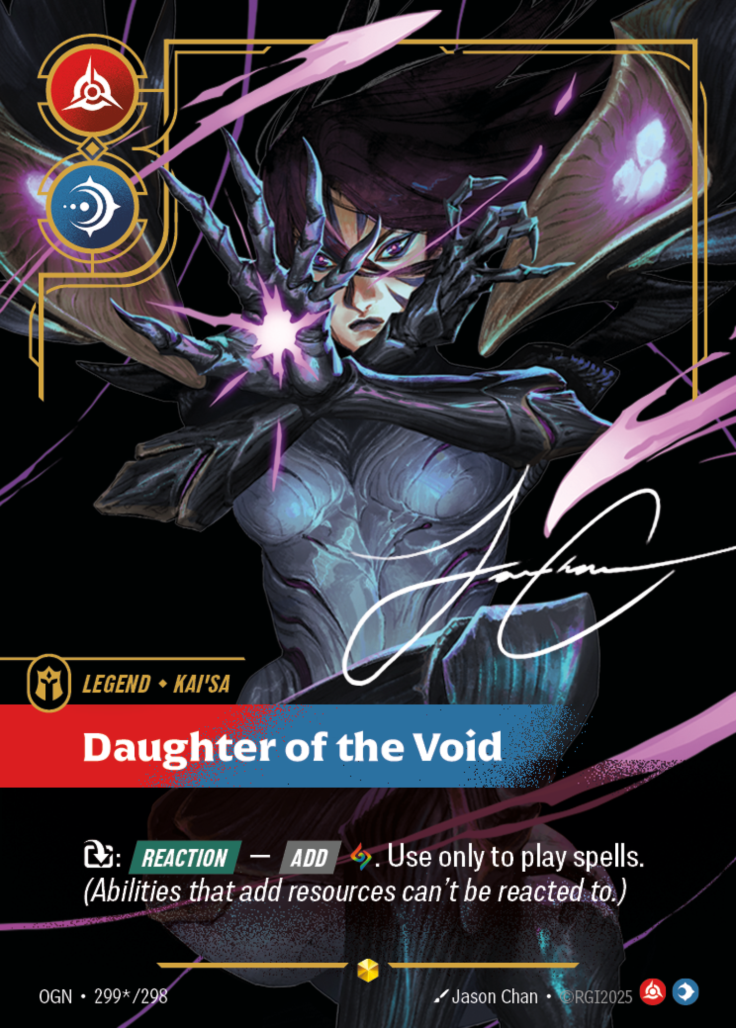 Kai'Sa - Daughter of the Void - OGN 299★/298 Signature Chinese Version