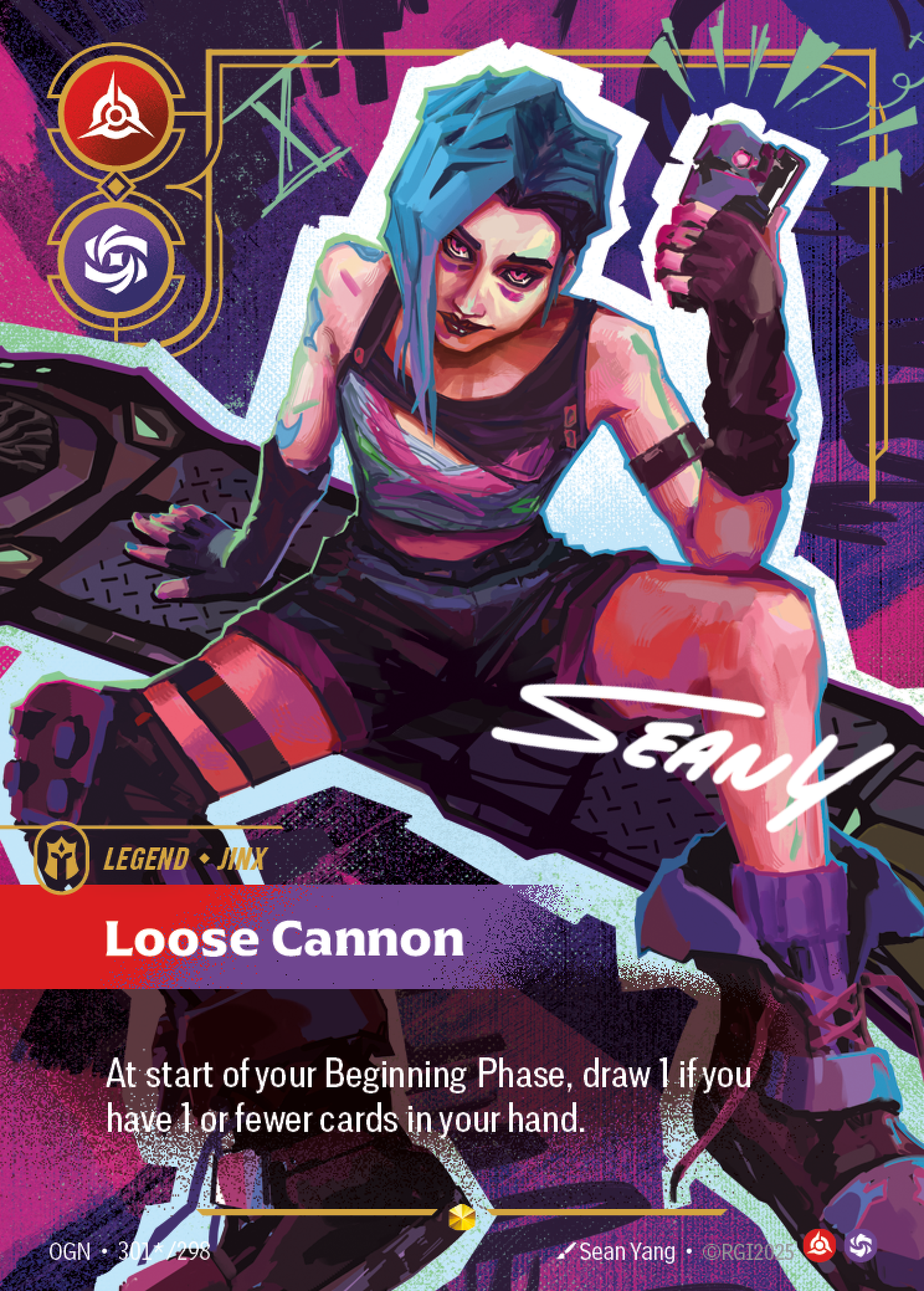 Jinx - Loose Cannon - OGN 301★/298 Signature Chinese Version