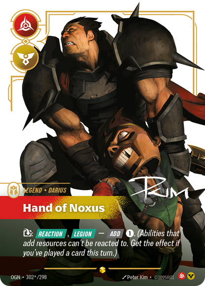 Darius - Hand of Noxus - OGN 302★/298 Signature Chinese Version