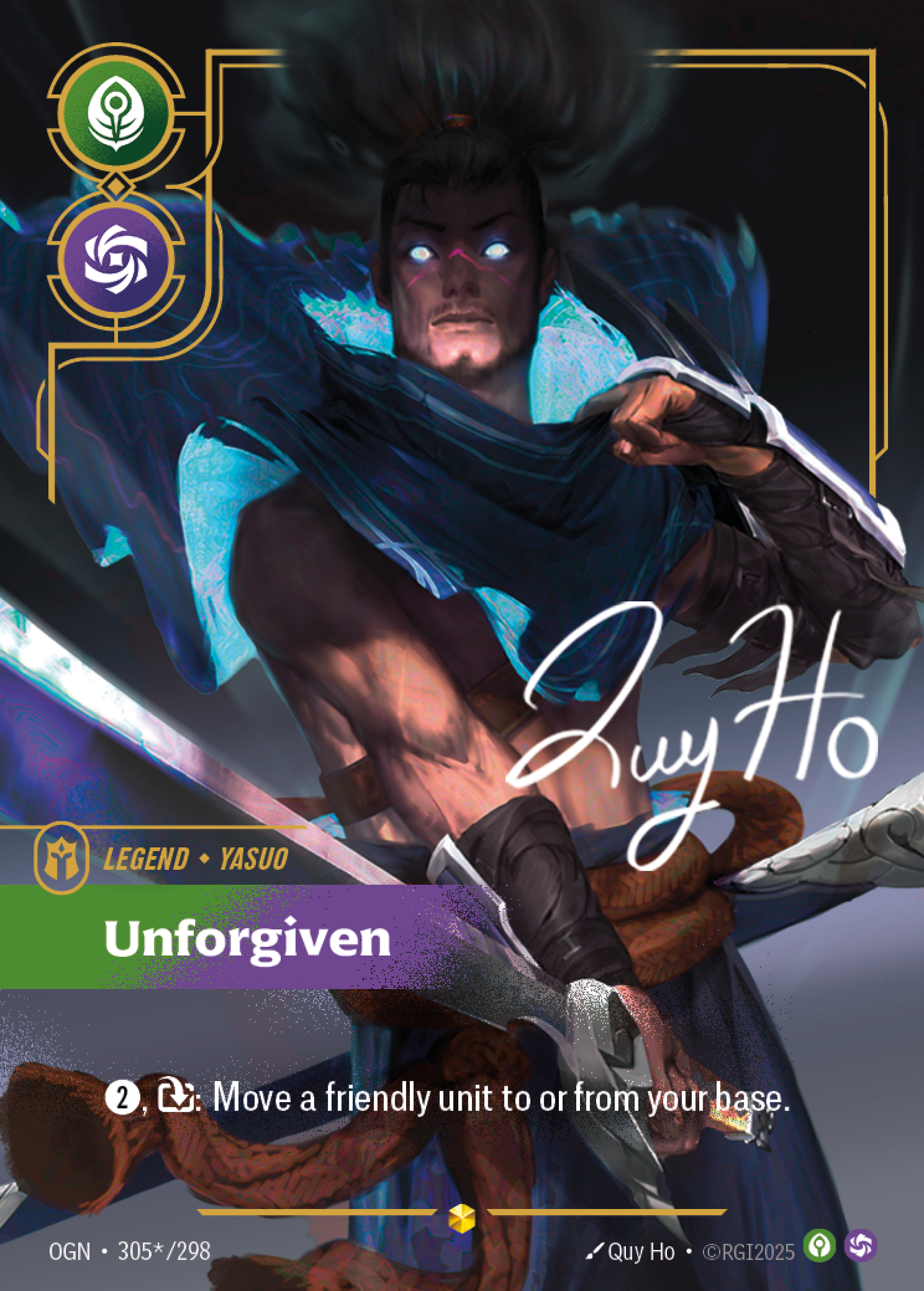 Yasuo - Unforgiven - OGN 305★/298 Signature Chinese Version