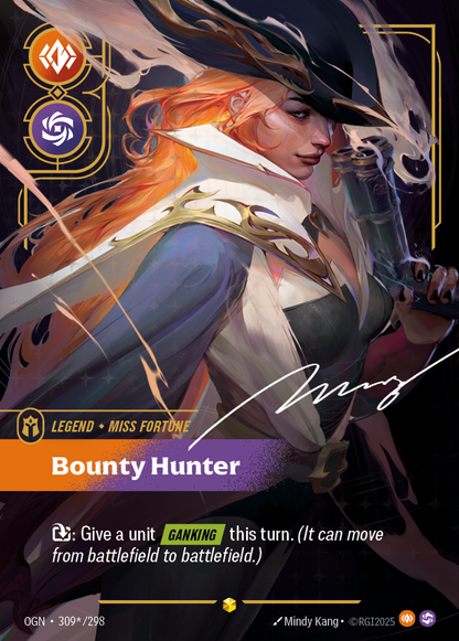 Miss Fortune - Bounty Hunter - OGN 309★/298 Signature Chinese Version