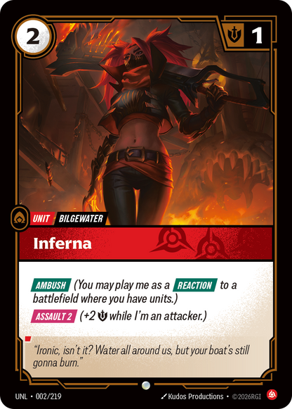 Inferna UNL 002/219 Chinese Version
