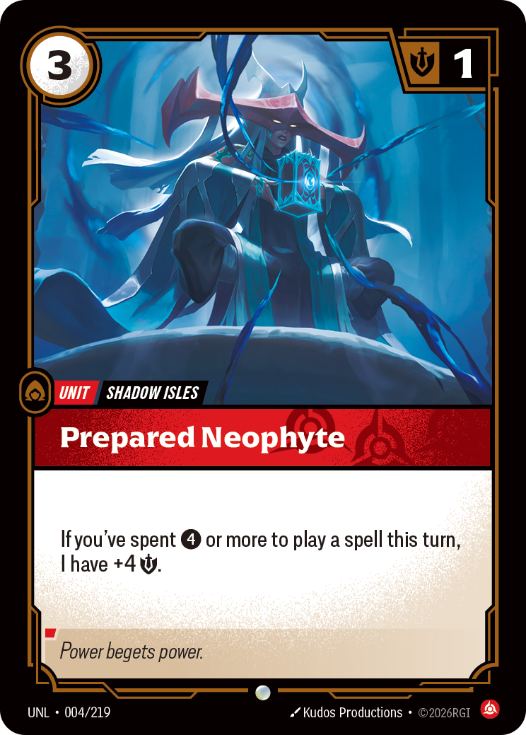 Prepared Neophyte UNL 004/219 Chinese Version