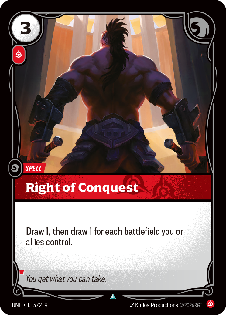 Right of Conquest UNL 015/219 Chinese Version