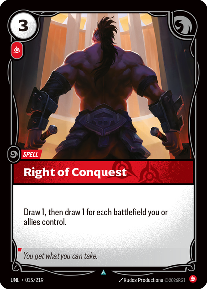 Right of Conquest UNL 015/219 Chinese Version