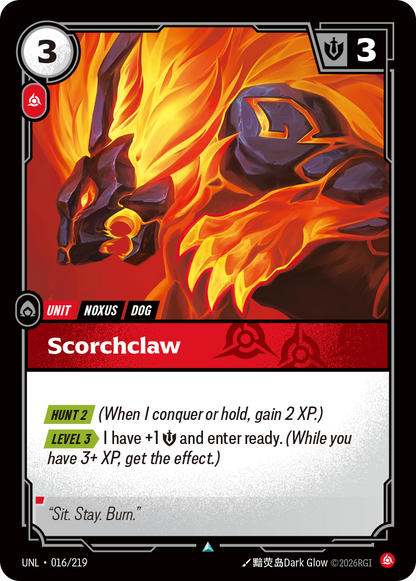 Scorchclaw UNL 016/219 Chinese Version