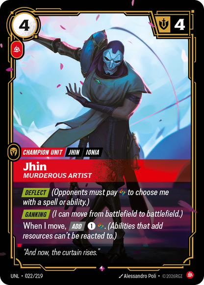 Jhin - Murderous Artist UNL 022/219 Chinese Version