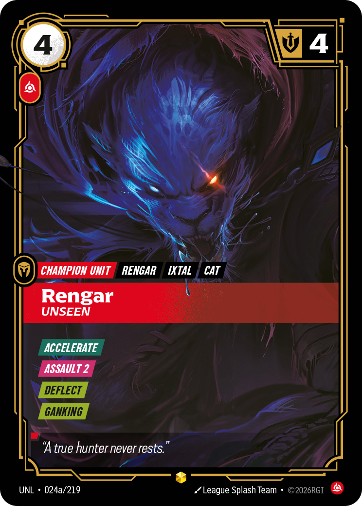Rengar - Unseen UNL 024a/219 Alt Art Chinese Version