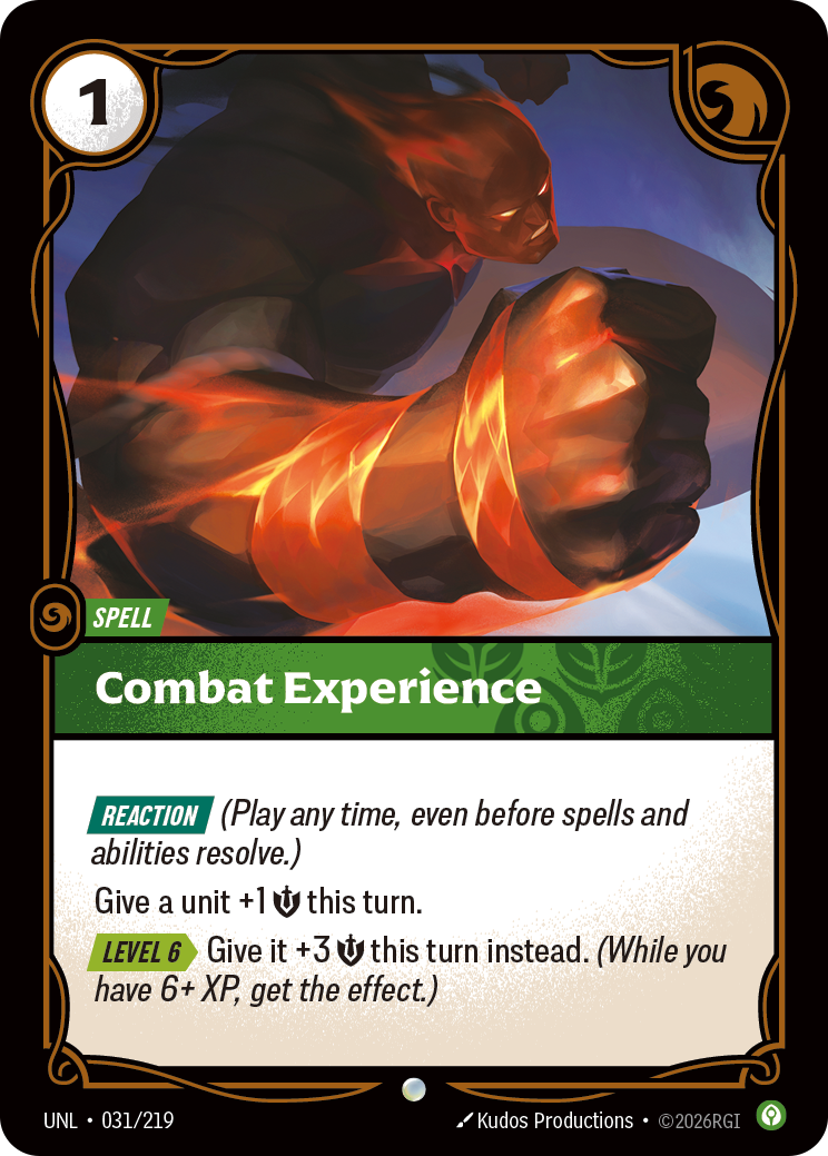 Combat Experience UNL 031/219 Chinese Version