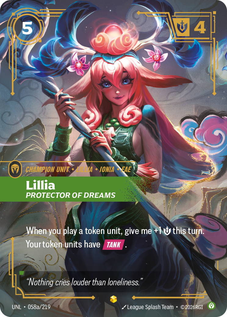 Lillia - Protector of Dreams UNL 058a/219 Alt Art Chinese Version
