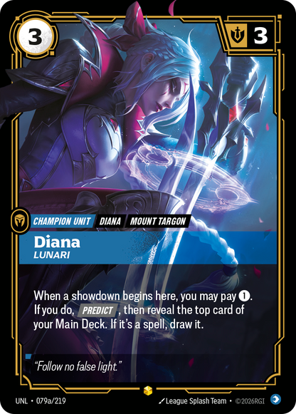 Diana - Lunari UNL 079a/219 Alt Art Chinese Version