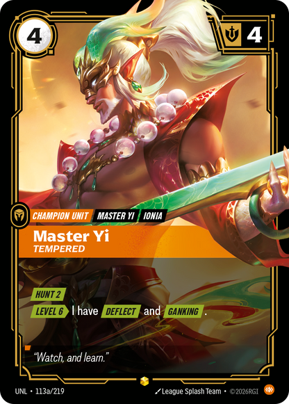 Master Yi - Tempered UNL 113a/219 Chinese Version