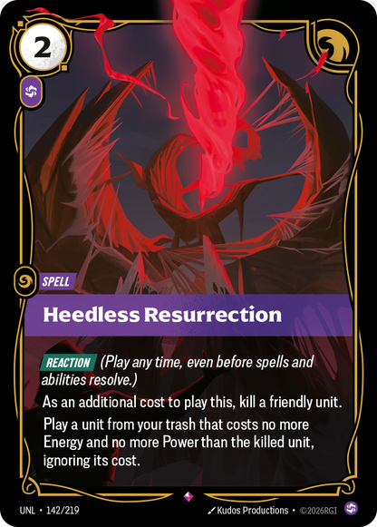 Heedless Resurrection UNL 142/219 Chinese Version