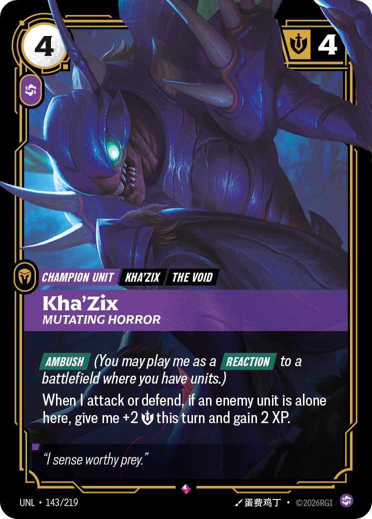 Kha'Zix - Mutating Horror UNL 143/219 Chinese Version
