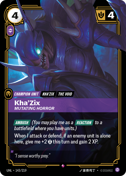 Kha'Zix - Mutating Horror UNL 143/219 Chinese Version