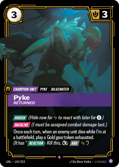 Pyke - Returned UNL 145/219 Chinese Version