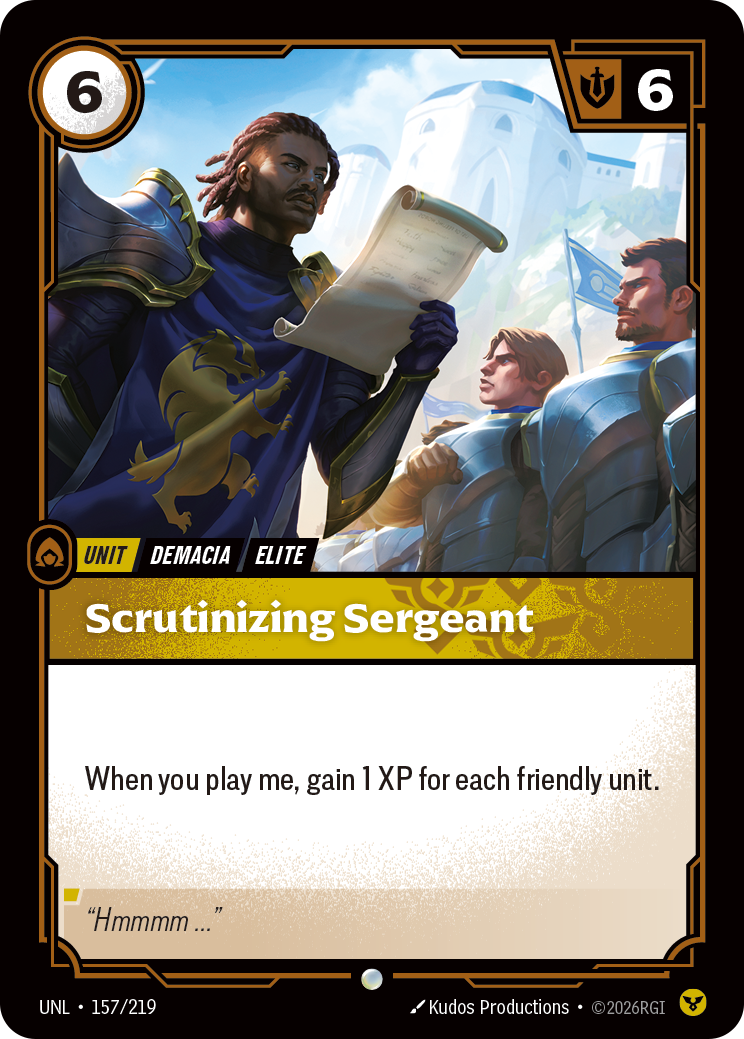 Scrutinizing Sergeant UNL 157/219 Chinese Version