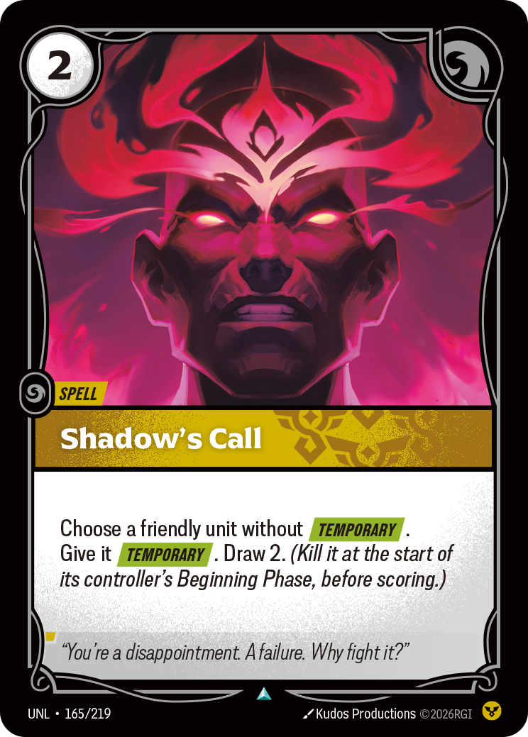 Shadow's Call UNL 165/219 Chinese Version