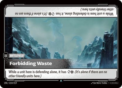 Forbidding Waste UNL 210/219 Chinese Version